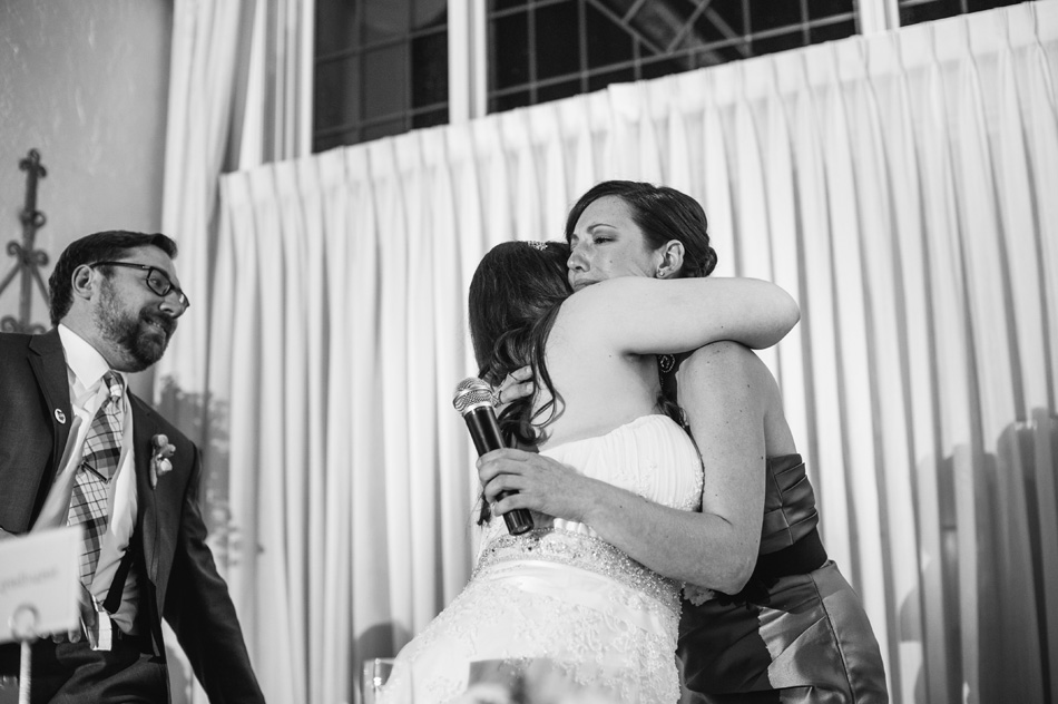 the emotional maid of honor hug