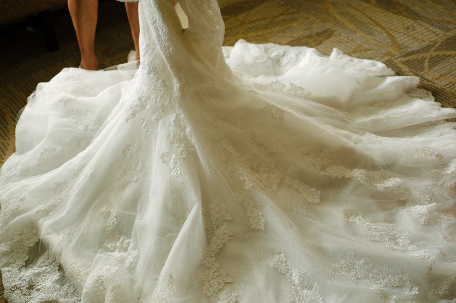 Bottom of vintage wedding dress