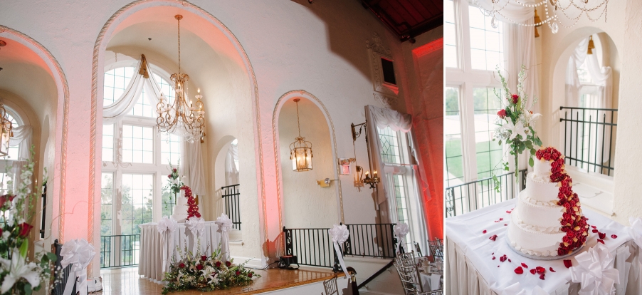 roses on wedding cake