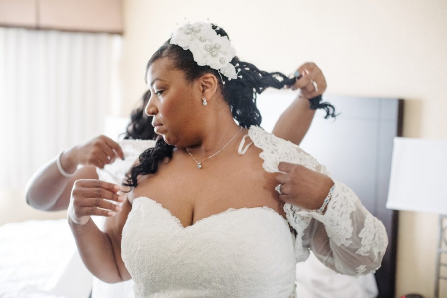 bride gets ready