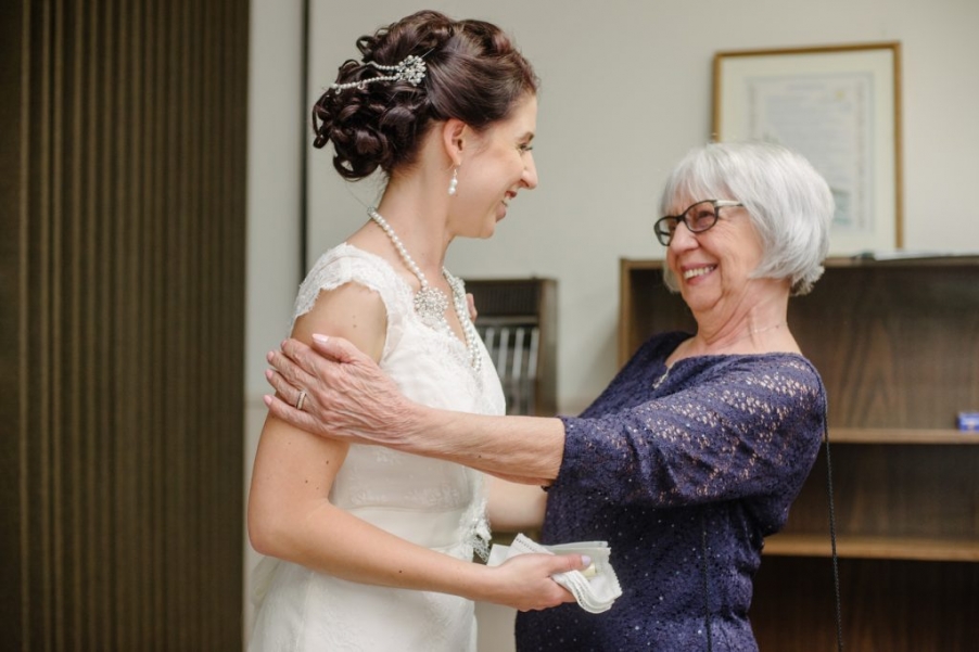 bride and grandmother
